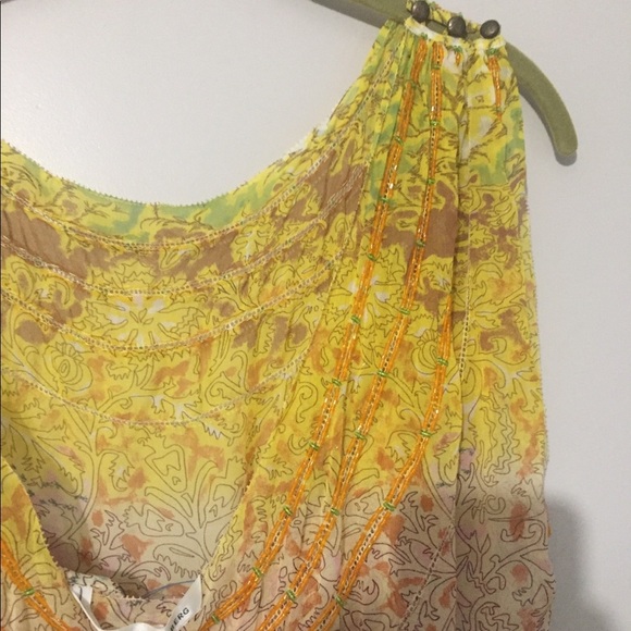 Diane von Furstenberg beaded silk blouse - Picture 4 of 6